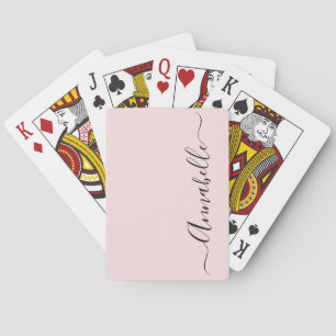 Jeu De Cartes Poussière de rose rougeâtre Nom personnalisé