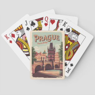 Jeu De Cartes Prague République tchèque Travel Art Vintage