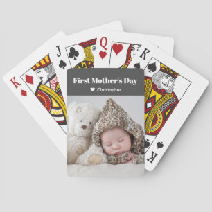 Jeu De Cartes Première Fête des mères Nom photo Simple Modern