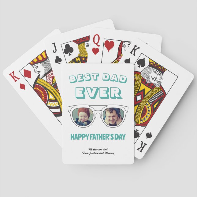 Jeu De Cartes Première Fête des pères Papa Photo personnalisée C (dos)