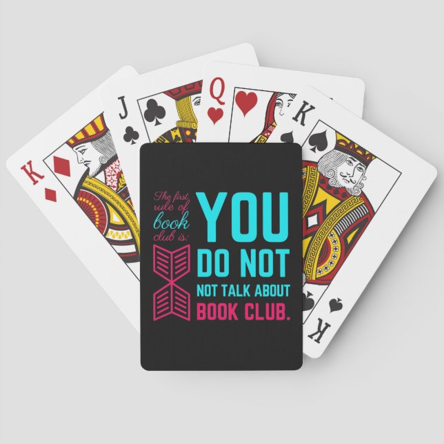 Jeu De Cartes Première règle du club de livre drôle phrase (dos)