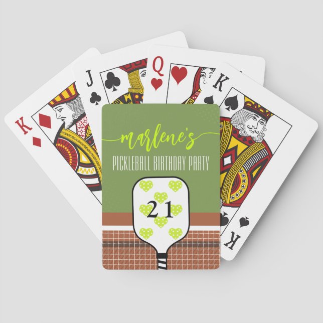 Jeu De Cartes Preppy Pickleball Paddle Photo Dink Anniversaire (dos)