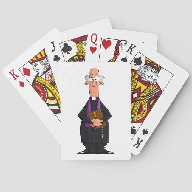 Jeu De Cartes Prêtre tenant la Bible IFunny Caractère du clergé (dos)