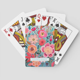 Jeu De Cartes Pretty Botanical Girly Floral Pattern