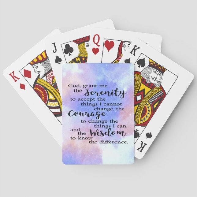 Jeu De Cartes Prière de sérénité Aquarelle Cartes de lecture (dos)