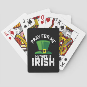Jeu De Cartes Priez pour moi Ma femme est la Saint Patrick irlan