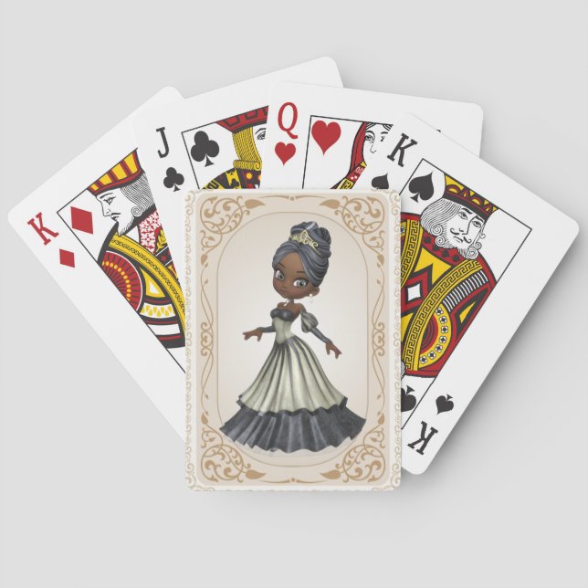 Jeu De Cartes Princesse Africaine Américaine Jouant aux cartes (dos)
