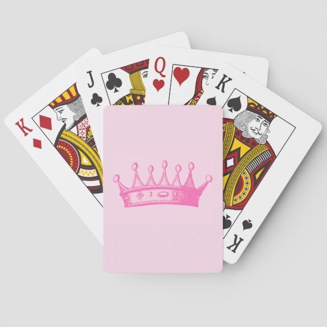 Jeu De Cartes Princesse magenta Crown sur l'arrière - plan rose (dos)