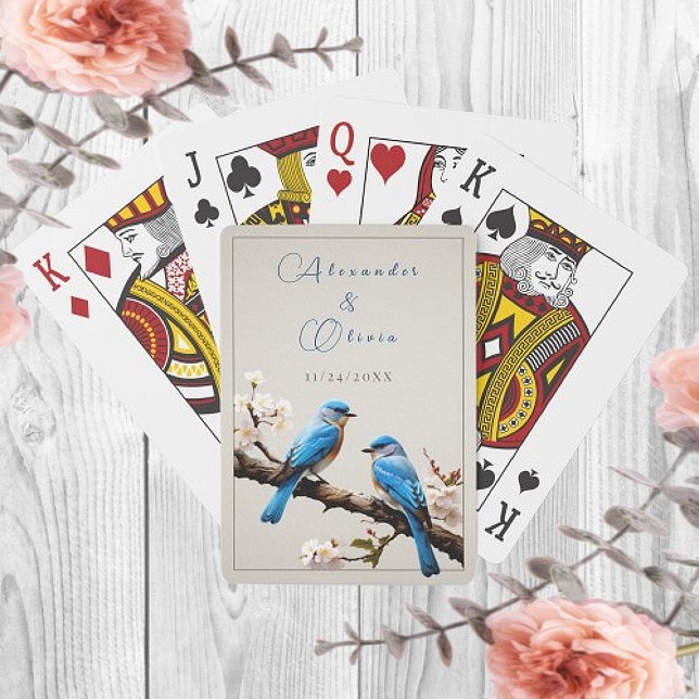Jeu De Cartes Printemps Bluebirds Mariage Faveur (Spring Bluebirds Wedding Favor Playing Cards)