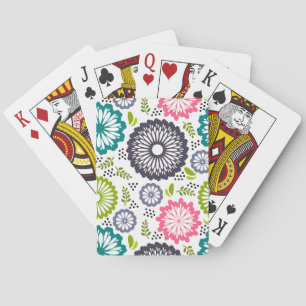 Jeu De Cartes Printemps vintage fleurs blanc arrière - plan