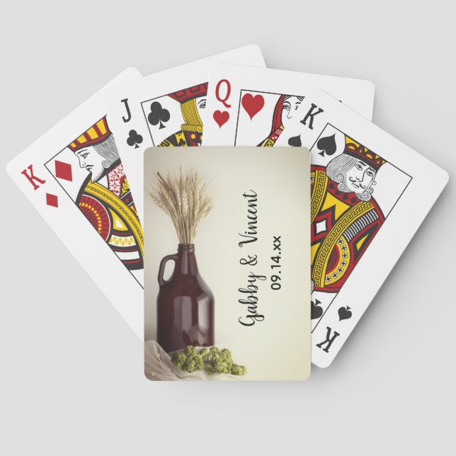 Jeu De Cartes Producteur, houblon et blé Brasserie Mariage Faveu (dos)