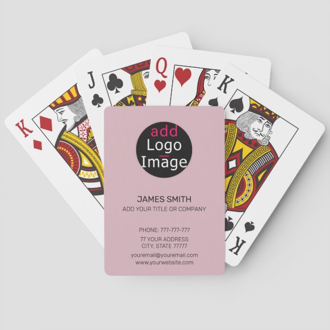 Jeu De Cartes Professionnel Personnalisable Business Dusty Rose  (dos)