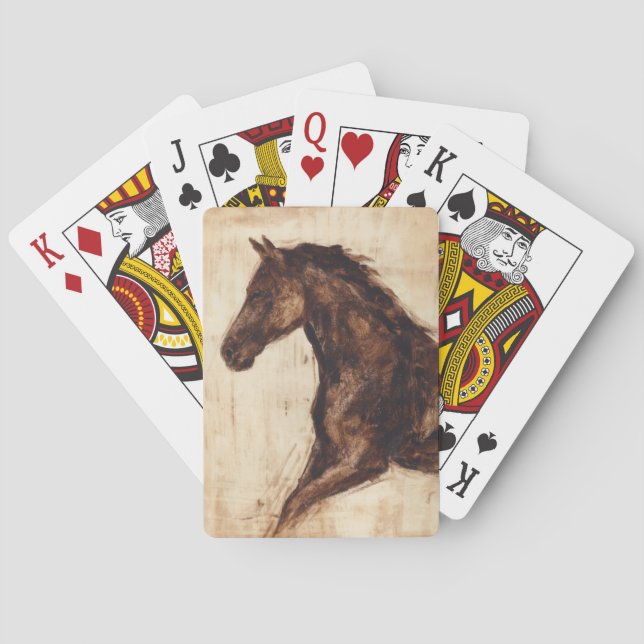 Jeu De Cartes Profil de cheval sauvage Brown (dos)
