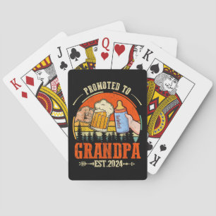 Jeu De Cartes Promu à Grandpa Est 2024 Fête des pères Rétro Nouv