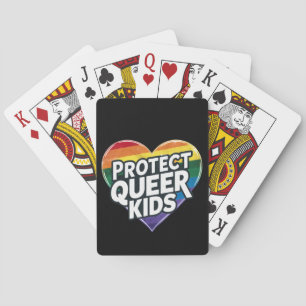 Jeu De Cartes Protéger les enfants queer Rainbow Heart LGBT Prid