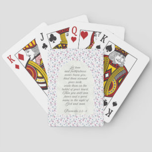 Jeu De Cartes Proverbes 3:3–4 Écriture florale 