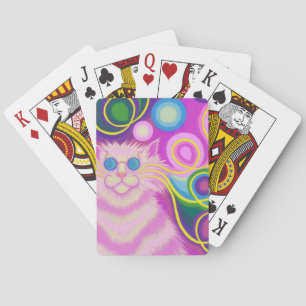 Jeu De Cartes Psy-cat-delic Pink jouant aux cartes