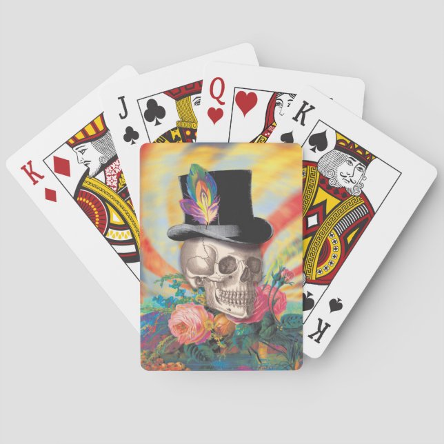 Jeu De Cartes Psychédélique Haut Chapeau Crâne Jouer Cartes (dos)