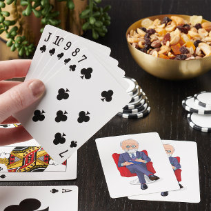 Jeu De Cartes Psychologue en costume avec Bloc-notes assis