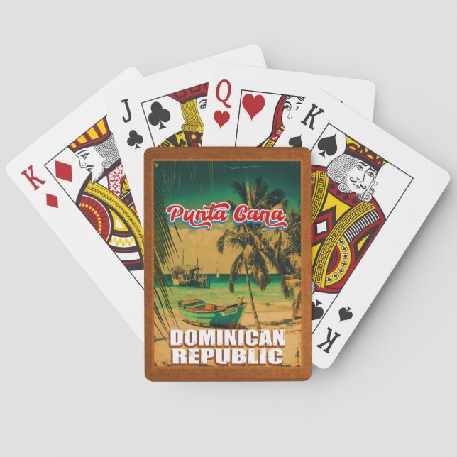 Jeu De Cartes Punta Cana Dominicaine - Souvenir Vintage 80s (dos)
