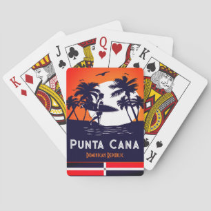 Jeu De Cartes Punta Cana Dominican Palm Tree Beach Vintage