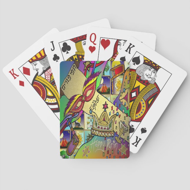 Jeu De Cartes Purim Esther Célébration Art léger Imprimer (dos)