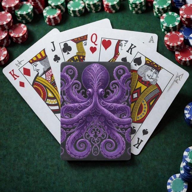 Jeu De Cartes Purple Octopus Victorian Steampunk Kraken  (Créateur téléchargé)