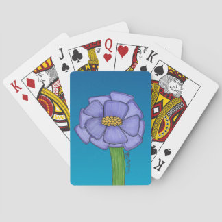 Jeu De Cartes Purple Square Flower with Blue background