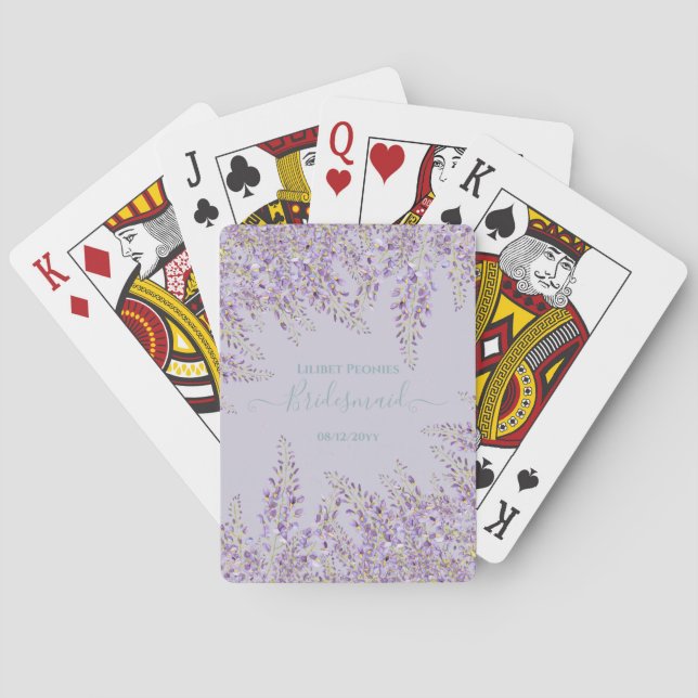 Jeu De Cartes Purple Wisteria Sage Floral Garden Mariage (dos)