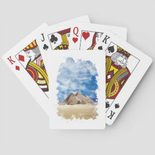 Jeu De Cartes Pyramide de Gizeh Egypte aquarelle Art
