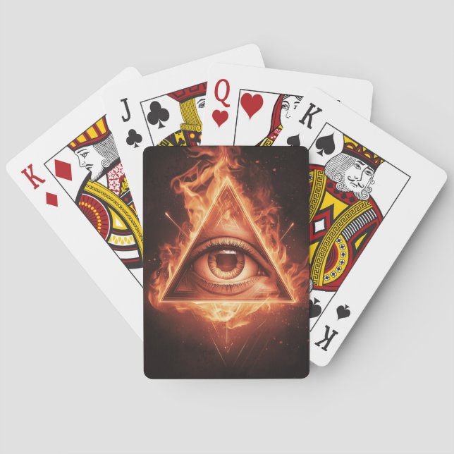 Jeu De Cartes pyramide oculaire masonique illuminati dans le sym (dos)