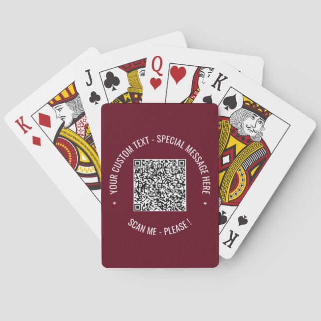 Jeu De Cartes QR Code Scan Info Texte Personnalisé Lecture Carte (dos)