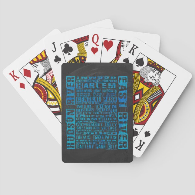Jeu De Cartes Quartiers NYC Bleu (dos)