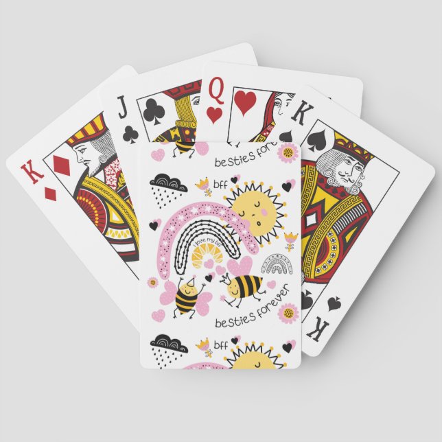 Jeu De Cartes Queen Bees Best Friends Forever Cute (dos)