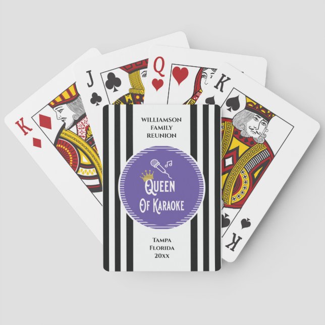 Jeu De Cartes Queen of Karaoke Chanter Concours Famille Réunion (dos)
