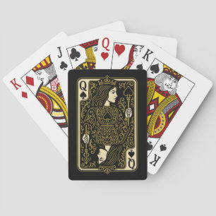 Jeu De Cartes Queen of Spades — Filigree royale noire et or