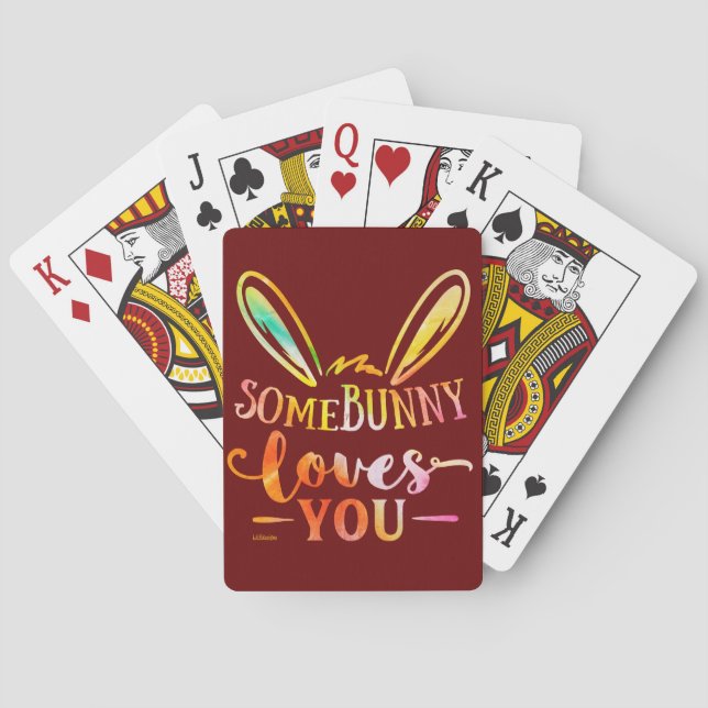 Jeu De Cartes QUELQUES BUNNY VOUS AIME drôle cadeau de vacances  (dos)