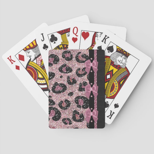 Jeu De Cartes RAB Rockabilly Pink Leopard Ribbon Bows (dos)