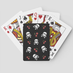 Jeu De Cartes RAB Rockabilly Skuls et Cerises sur Noir