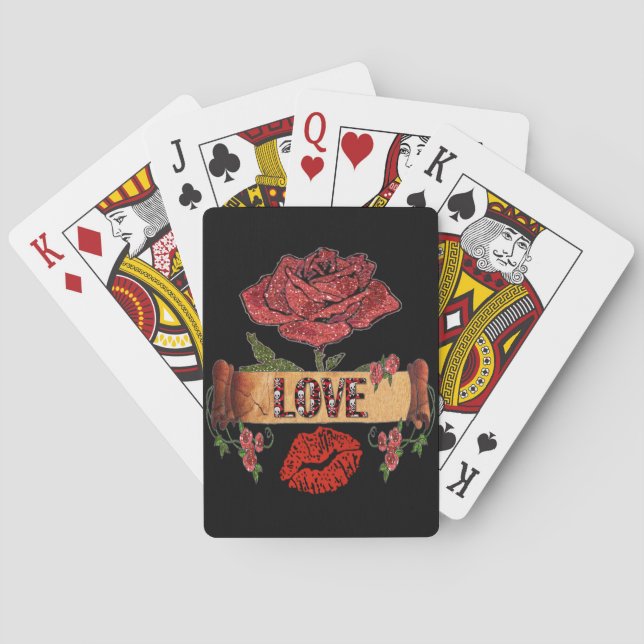 Jeu De Cartes RAB Rockabilly Valentine Roses, Love & Lipstick (dos)