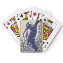 Rabbit bleu Dedham, design bleu et blanc Vintage