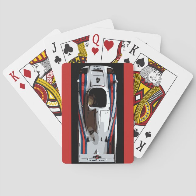 Jeu De Cartes RACE CAR - rouge, blanc, bleu (dos)