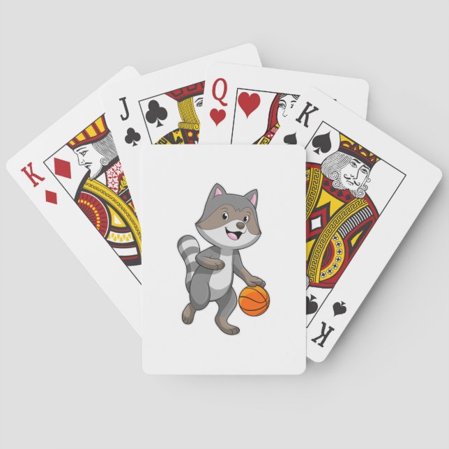Jeu De Cartes Racon comme joueur de basket-ball avec basket-ball (dos)