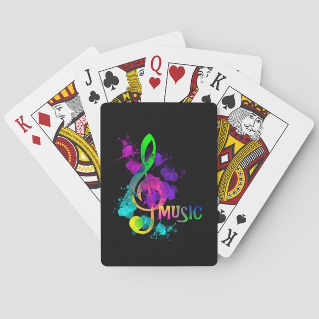Jeu De Cartes Rainbow Treble Clef Music Thème (dos)