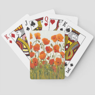 Jeu De Cartes Rangées de pavots I