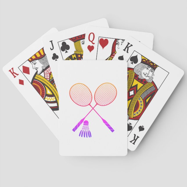 Jeu De Cartes Raquettes Badminton Shuttlecock Birdie Ombre (dos)