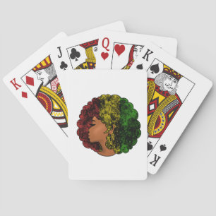 Jeu De Cartes Rasta femme noire afro rouge jaune vert