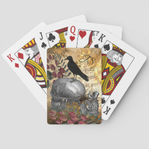 Jeu De Cartes Raven Skeleton Skuls et Spider