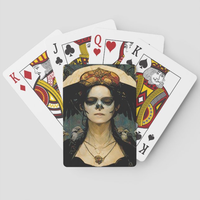 Jeu De Cartes Raven Witch 4 Imaginaire Horreur Goth Gothique (dos)