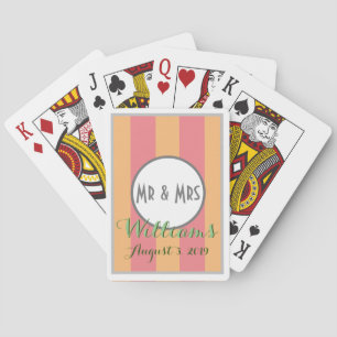 Jeu De Cartes Rayures de M. et de MME, de date de mariage, de